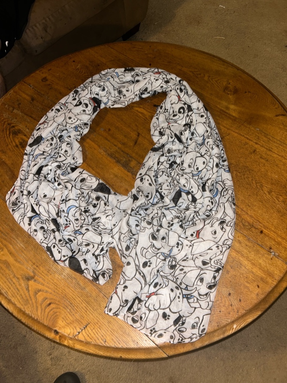White Dalmatian Print Scarf